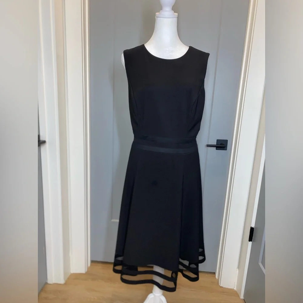 White House Black Market Black Midi Dress CB261